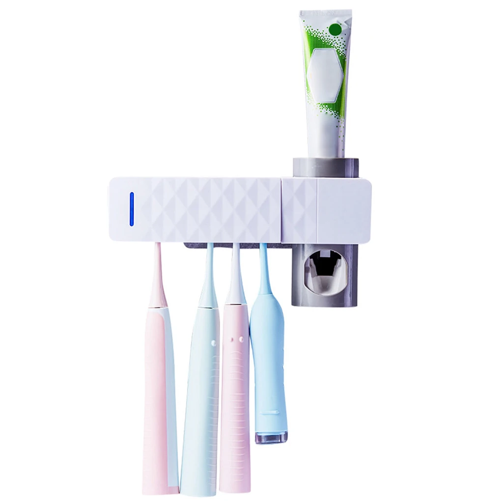 UV Toothbrush Toothpaste Holder with UV Light Cleaning Function Automatic Toothpaste Squeezer New
