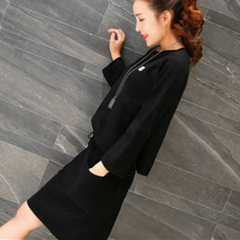 

2019 Autumn New Style Korean-style Autumn Clothing WOMEN'S Dress Elegant Slimming Two-Piece Set-Style Set Skirt Women's Fashion