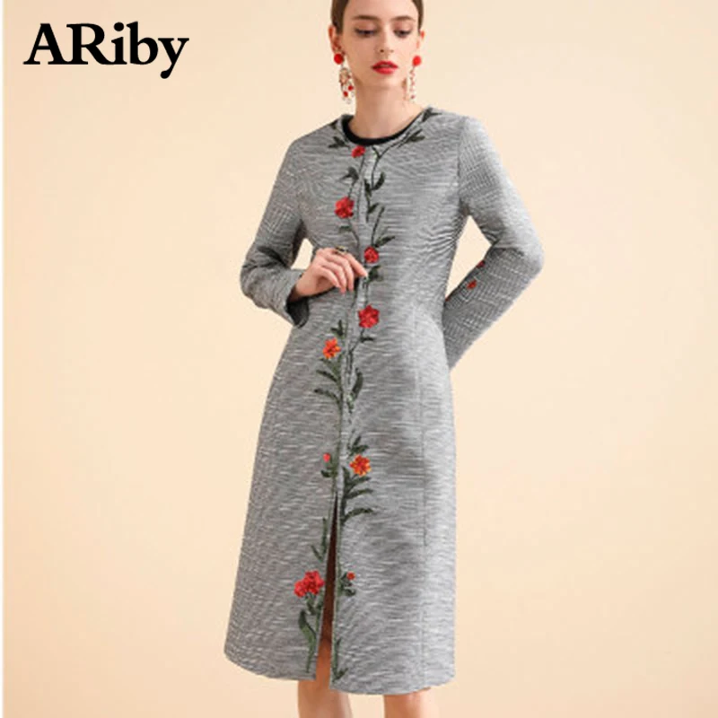 Ветровка ARiby женская с вышивкой осень зима 2019|Плащи и тренчи| |