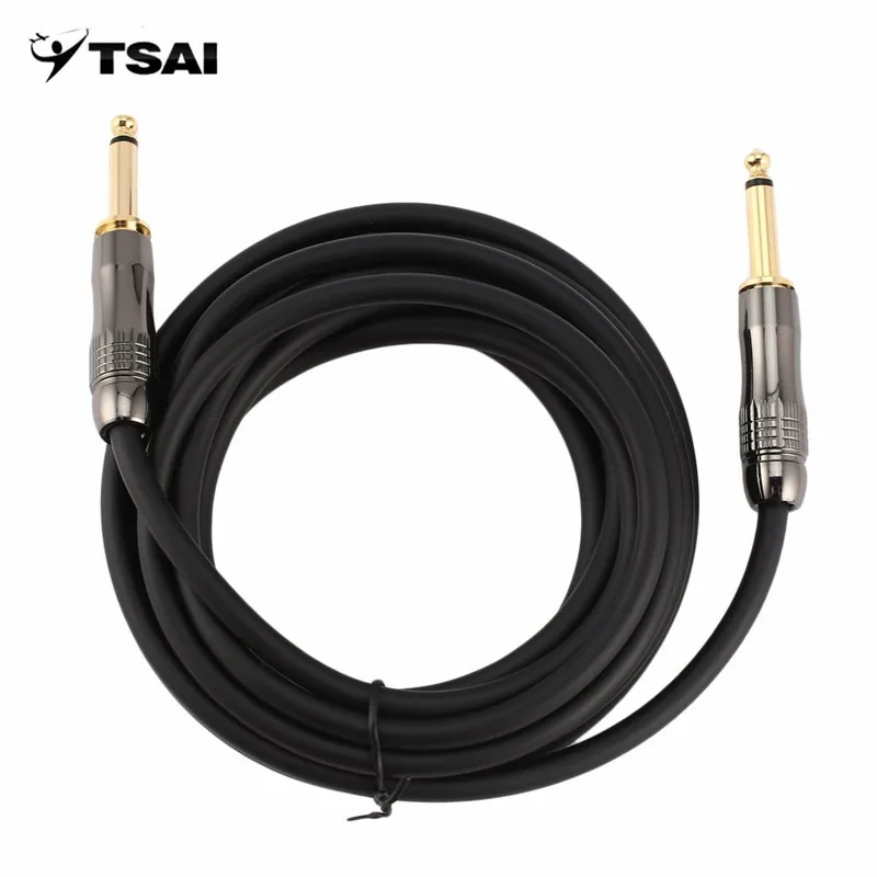 Guitar Effector 6.3/6.35 MM Connector Audio Cable Sound Box Noise Reduction Cable Bend Straight Head Mute 3M 6M Connecting Line