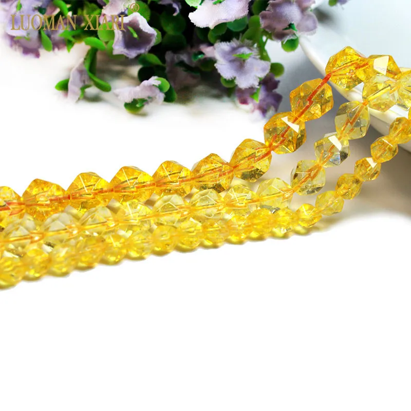 Fine AAA 100% Natural Faceted Citrine Round Natural Stone Beads Yellow Crystal For Jewelry Making Diy Bracelet Necklace 6/8/10MM 3