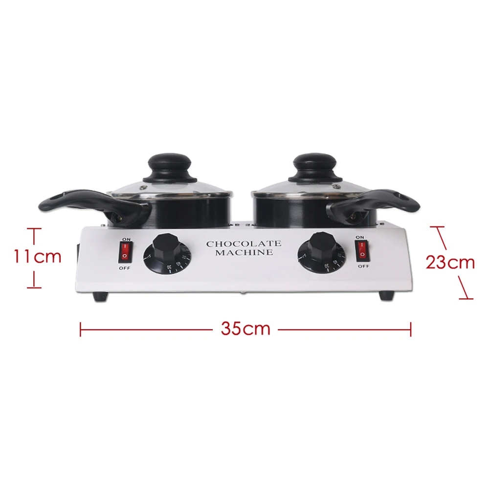 ITOP 80W Electric Chocolate Cheese Melting Machine Ceramic Non-Stick Pot Chocolate Tempering Cylinder Melter (Double Pan)
