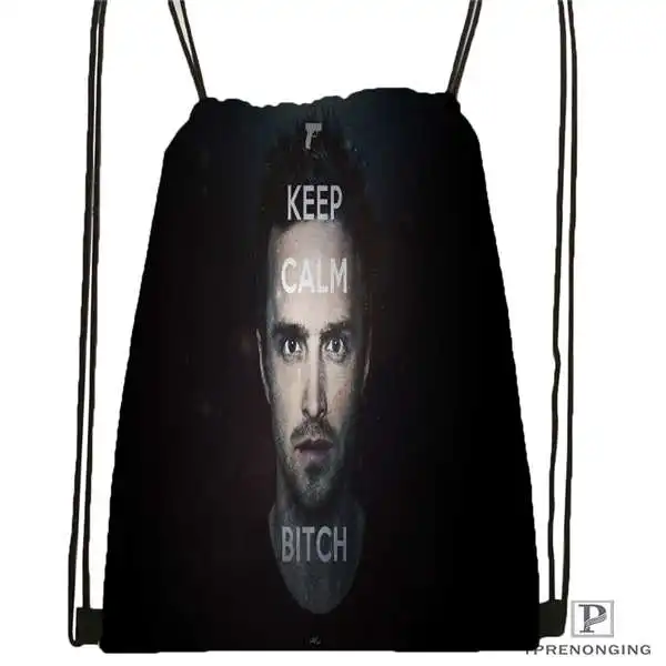 Drawstring Backpack Custom_ break-bad-aaron@ 1 походная сумка на шнурке милый рюкзак для детей(черная спинка) 31x40 см#2018611-26 - Цвет: Drawstring Backpack