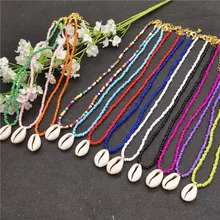 3 мм цветное длинное колье с бусинами для женщин богемная Подвеска из натуральной раковины ожерелье модные пляжные украшения collares de moda