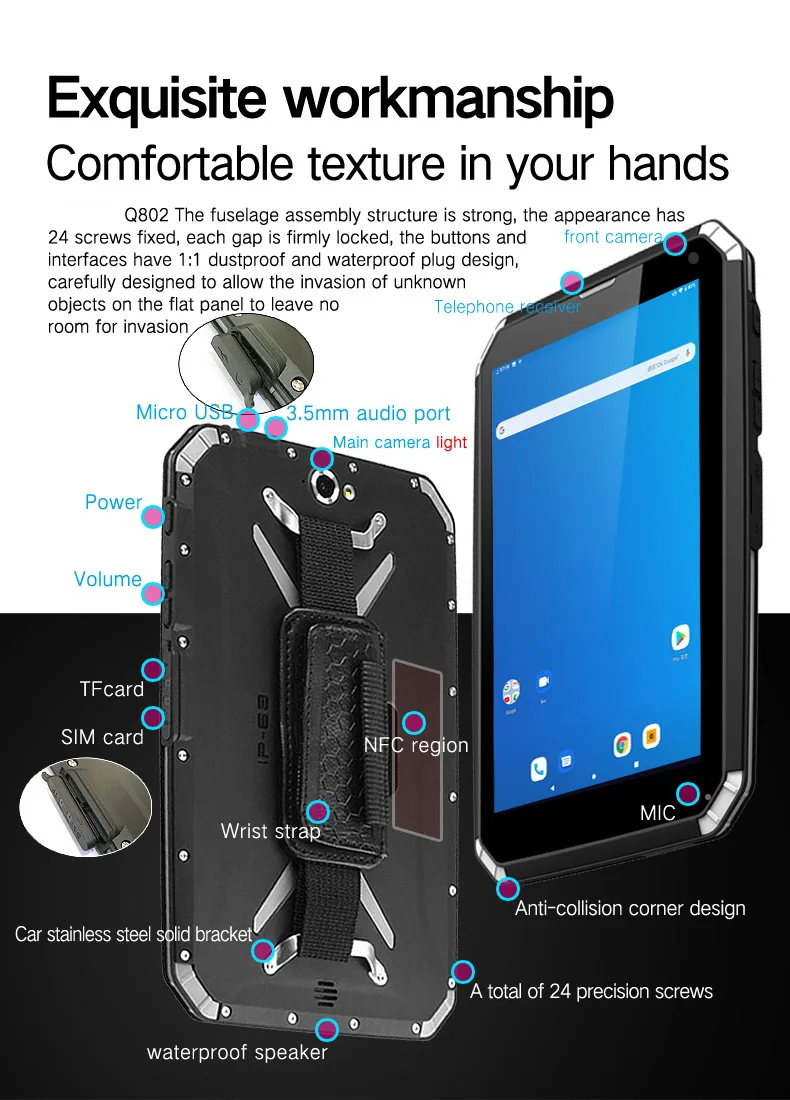 Три оборонных компьютера Q802 с MTK6753 Bluetooth 4,0 2G ram 3 2G SSD планшетный ПК ноутбук Android7.0 8500mAH 3,7 V Mirco USB