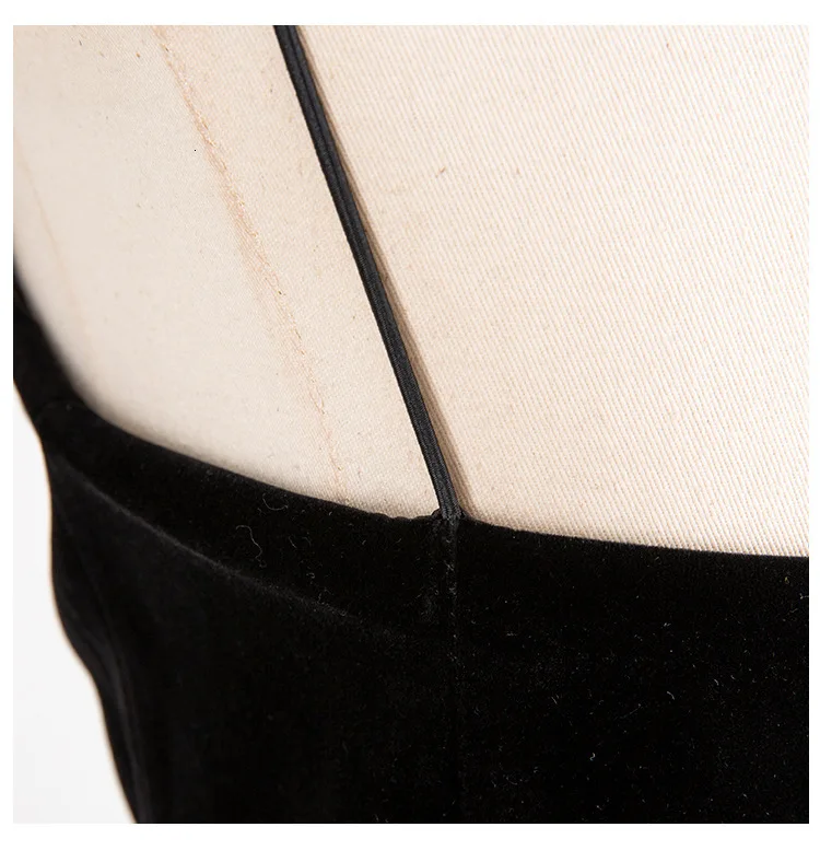 Get spring Frauen Weste Crop Top Diamant Samt Top Rüschen Velours Crop Tops Frauen V-Ausschnitt Vintage sexy kurze Tops schwarz Mode – Detail 13