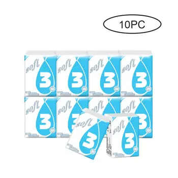 

10 Small Pracels Portable Mini Packet Wipe Paper Towel 3Layers High Quality Strong Water Absorption Bamboo Napkin Handkerchief