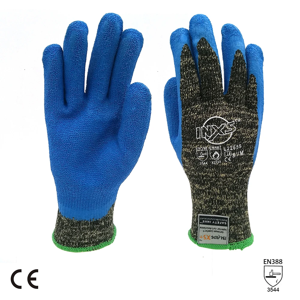 

SAFETY-INXS Latex Coated Level 5 Cut Resistant 10 Gauge Safety Work Gloves