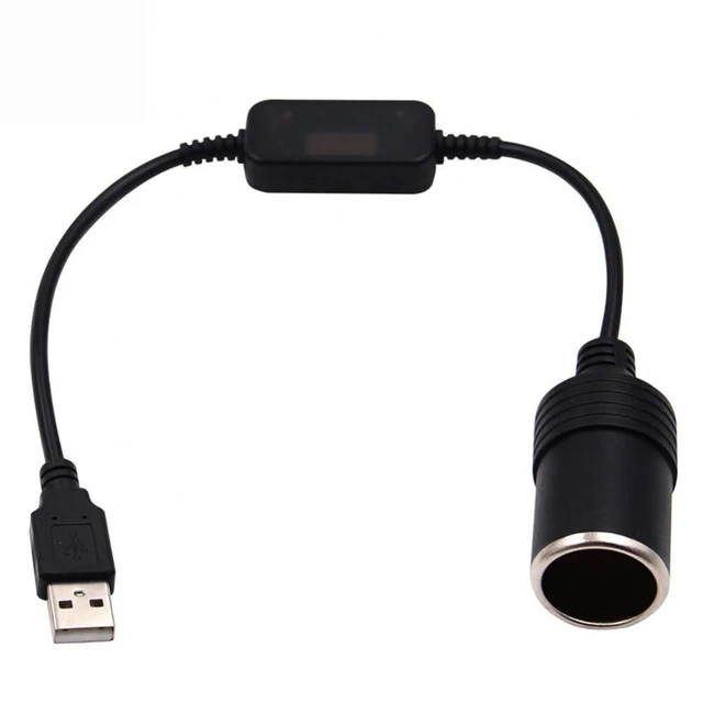 Allume-cigare de voiture 5V USB à 12V, prise femelle, adaptateur de  convertisseur de cordon d'alimentation USB - AliExpress