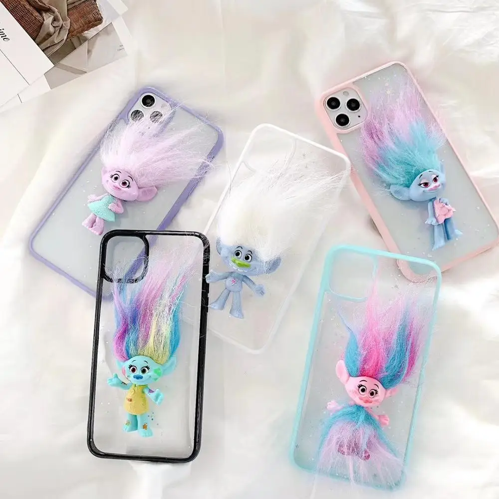 3D Dimensional Troll doll Elves Transparent star Phone Case For iPhone 11 12Pro Max XR XS Max 7 8 Plus X SE 2020 Soft Back Cover 3D Dimensional Troll doll Elves Transparent star Phone Case For iPhone 11 12Pro Max XR XS Max 7 8 Plus X SE 2020 Soft Back Cover