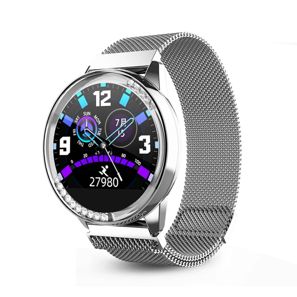 LEMFO LT05 Смарт-часы Для женщин 1,03 дюймов Экран сплав чехол 24-часовой сна сердечного ритма в режиме реального IP67 Водонепроницаемый леди Смарт-часы - Цвет: Silver