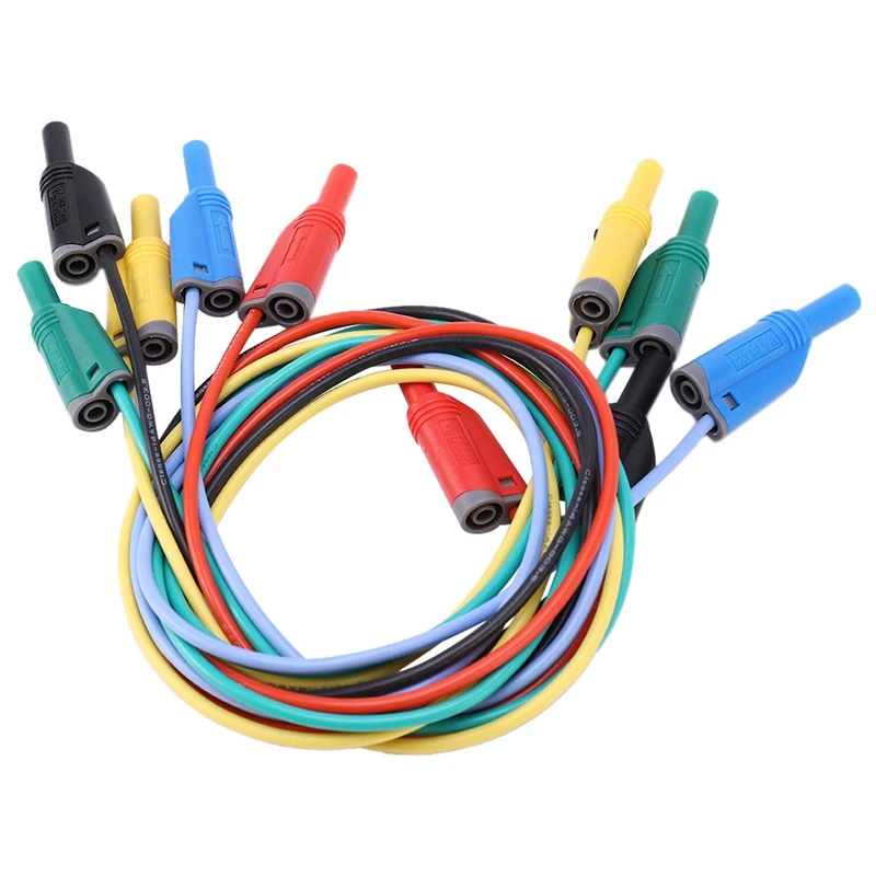 

P1050 1M 4Mm Banana To Banana Plug Soft Rv Test Cable Lead For Multimeter 5 Colours