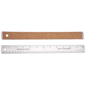 

Stainless Steel Inch And Metric Office Metal Rulers Cork Base Flexible Engineering Measuring Portable Straight Edge School Home