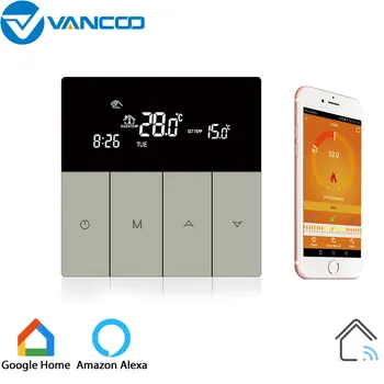 

Vancoo Smart Gas Boiler Thermostat 220V Temperature Controllers for Underfloor Thermoregulator HVAC Work with Alexa Google Home