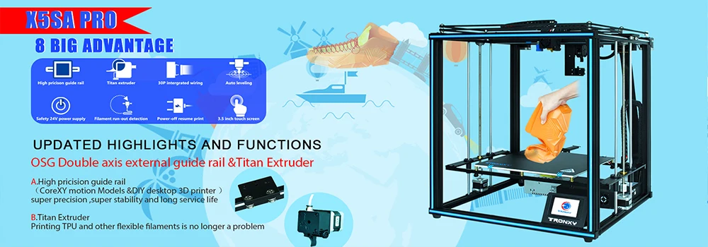 TRONXY 3d принтер XY-2 Pro Модернизированный быстрый нагрев автоматическое выравнивание обновление отключения питания печатная нить разрядка детектор Titan
