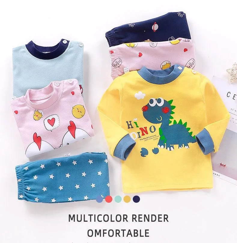 Pink Lovely Girls Underwear Set Autumn Kids Leisure Wear Pure Cotton Children Long Sleeve Tops + Pants 2 Piece Set Baby Clothes baby Children Clothing Sets