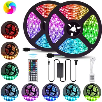 

10m 60W SMD 5050 LED Color Change Strip Light Waterproof Remote Control RGB Flexible Tape Ribbon Lamp for TV Desktop Screen Deco