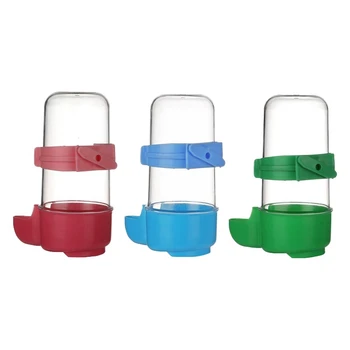 

Bird Gravity Automatic Feeder For Food Water Transparent Cage Hanging Feeding Bowl 2