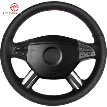 

LQTENLEO Black Artificial Leather Steering Wheel Cover for Mercedes-Benz W164 M-Class ML350 ML500 X164 GL-Class GL450 2005-2009