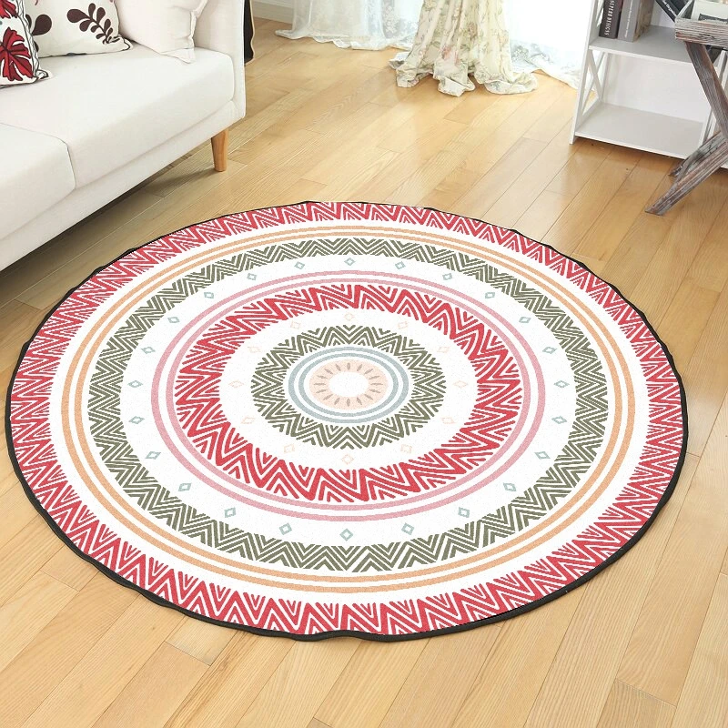 Microfine круглые ковры для гостиной спальни декоративные ковры пол столик-мат коврики - Цвет: code 9