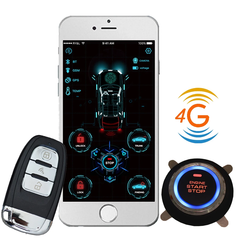 Универсальные GSM& gps автосигнализация двигатель старт/стоп Системы Система бесключевого доступа кнопка запуска