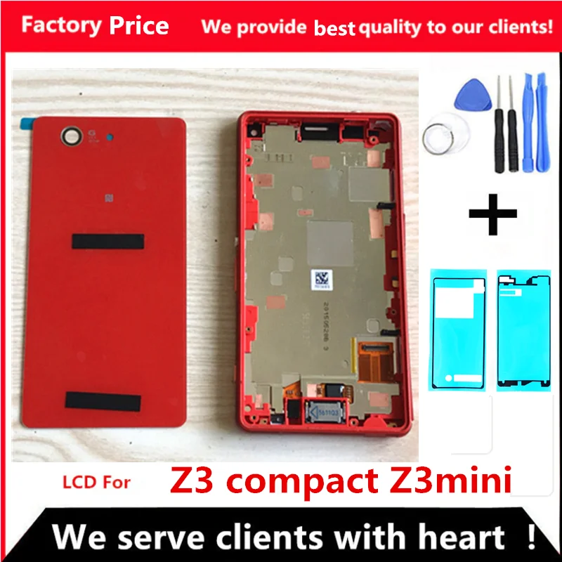 ЖК дисплей для SONY Xperia Z3 компактный сенсорный экран с рамкой задняя крышка Z3Mini D5803