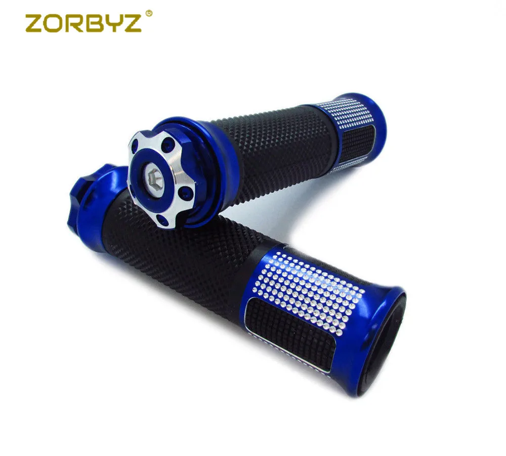 ZORBYZ мотоцикл 1 пара 7/" алюминиевые резиновые рукоятки рукоятка управления дроссельной заслонкой на руле ручки для Harley Yamaha Honda