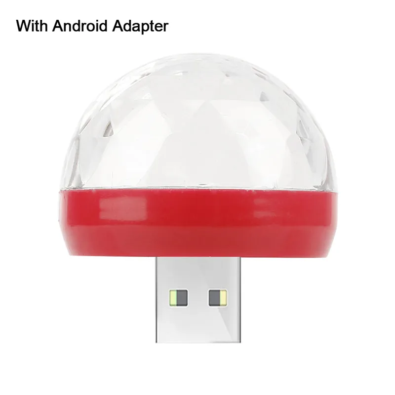 Android red Освещение мини-сцены Android, Apple Usb вращающиеся лампы для сценического освещения диско Dj огни Рождество Семья воссоединение Волшебный шар огни Вечерние огни - Цвет: Android red