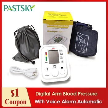 

Electric Digital Upper Arm Blood Pressure Monitor Heartbeat test Health care monitor With Voice Alarm Automatic Cuff Tonometer