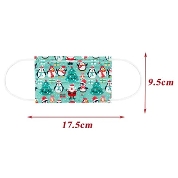 

Adult Universal Disposable High-quality Christmas Printed Mask 10PC Mouth Cover Breathable Mouth Caps Windproof Face Shield