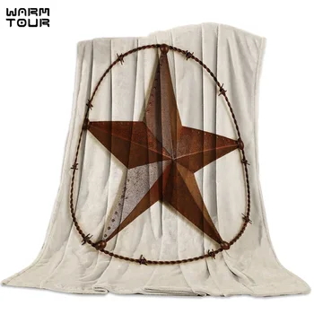 

Texas Lone Star Country West Printed Nap Blanket Soft Comfortable Velvet Plush American Style Blankets Warm Sofa Bed Sheets