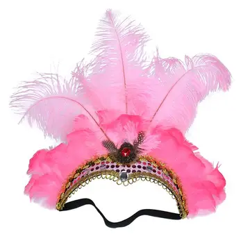 

Feather Headdress Feather Headband Sequin Hair Hoop Party Cosplay Headdress