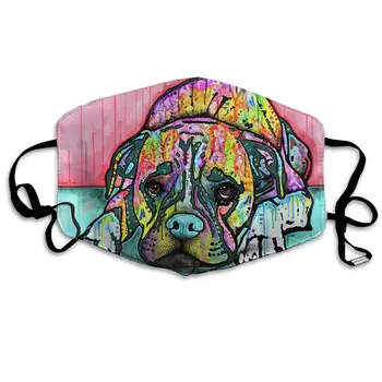 

Muindancer Dust Mask, Lying Boxer Dog Face Mask with Adjustable Earloops Breathable Reusable Outdoor Mouth Cover for Adults Kids