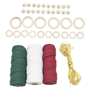 

43Pcs Macrame Cotton Cord Twine String Rope Craft for DIY Knitting Plant Hanger