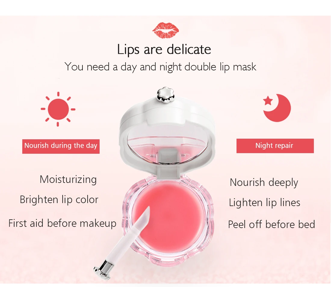 3PCS Lip Mask Night Sleep Maintenance Moisturizing Lips Balm Cherry Flavor Nourish Relieve Dryness Protect Lips Care 10g