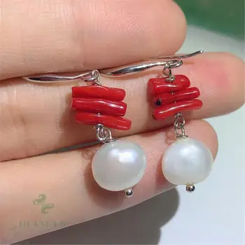 

11-12mm Natural Baroque Freshwater Pearl Earrings Fashion Irregular Wedding Classic Real Jewelry Luxury Gift Party Diy