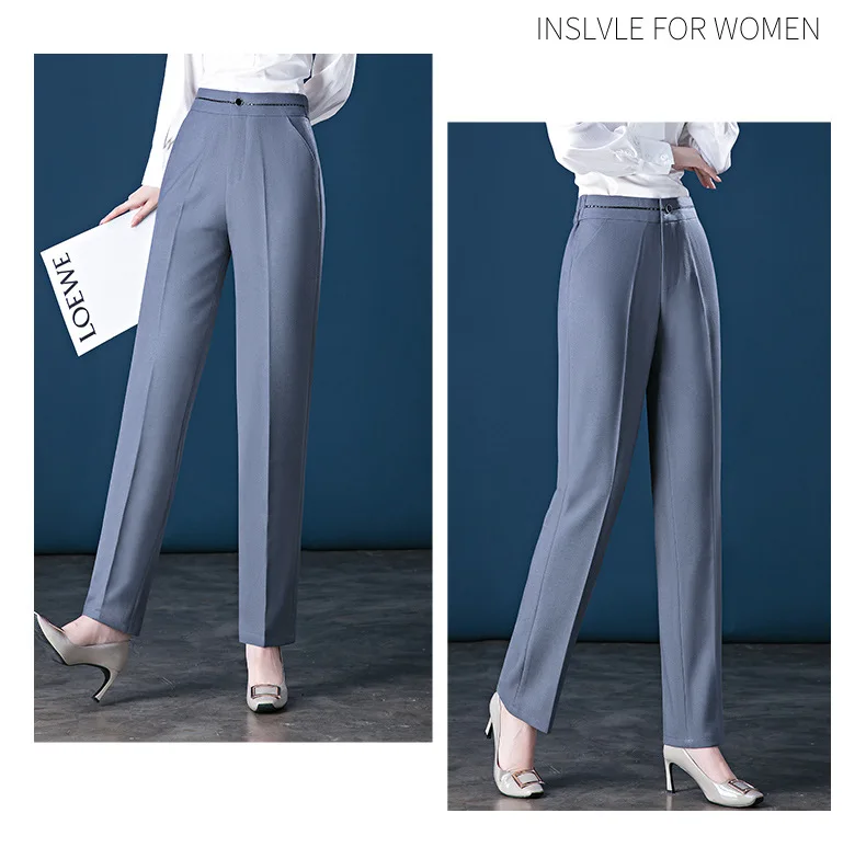Mulheres Confortável Stretch Suit Calças, cintura elástica,