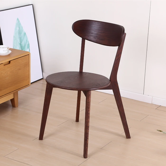 Обеденный стул из твердой древесины простой Одноместный Многофункциональный домашний стул простой белый дуб спинка - Цвет: Pink