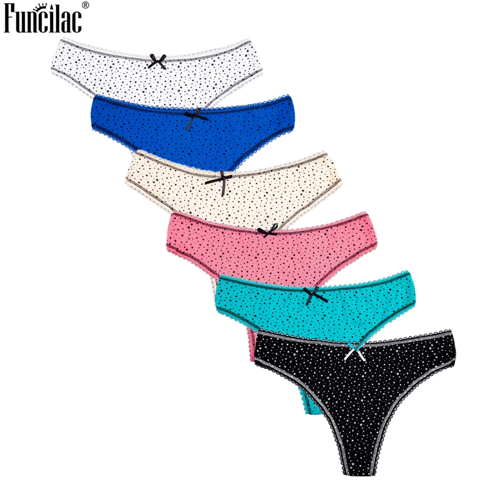 FUNCILAC сексуальные женские хлопковые стринги трусики женское нижнее белье