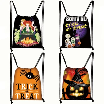 

Halloween Gift Bag Trick or Treat Bags Witch Hocus Pocus Drawstring Bag Party Candy Storage Bags Kid Backpack Pumpkin Pouch