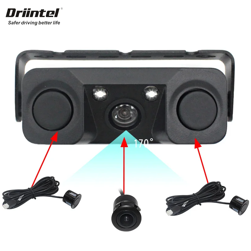 3 in1 Parking Camera Sensors Reversing Radar Car Rear View Camera Waterproof