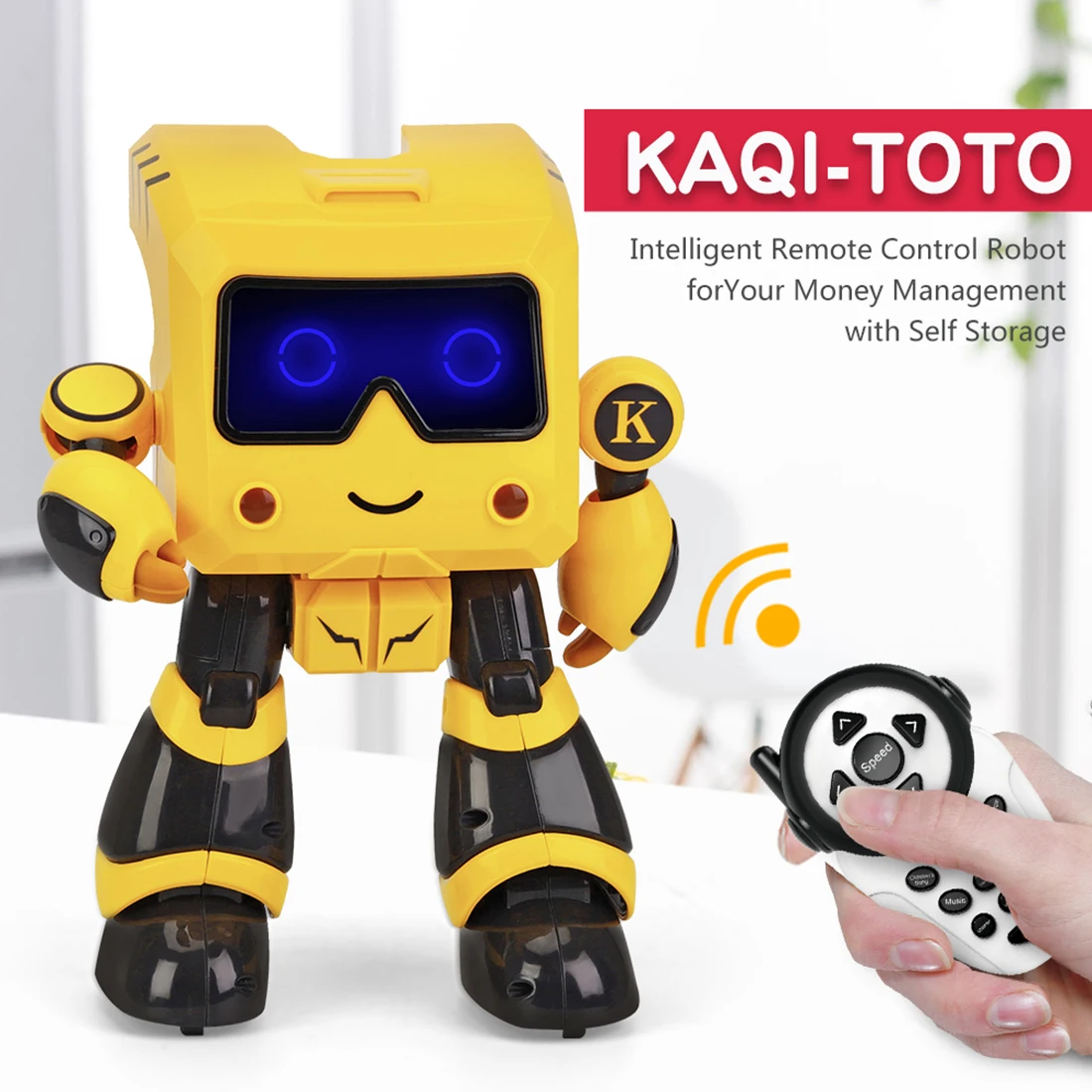iTECHOR R17 Children Remote Control Intelligent Education Robot Toy with Touch Sensitive Dancing Recognition Robot- Yellow