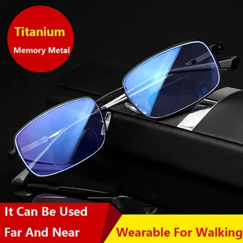 

Titanium Bifocal Multifocal Reading Glasses Men Women Anti Blue Light Magnifier Eyewear Presbyopia Glasses 1.5 Gafas De Lectura