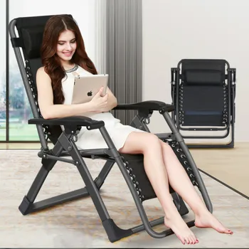 

Home folding chair lunch break siesta bed balcony leisure back lazy sofa portable chair beach chair