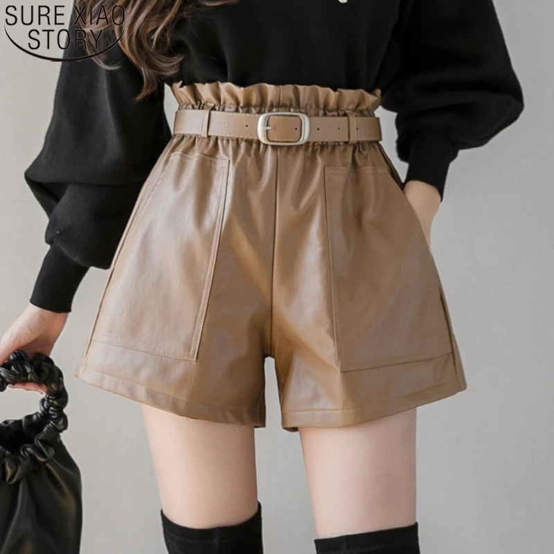 Pantalones cortos elegantes de para mujer y niña, Shorts de cintura alta a la moda, pantalones cortos de pierna ancha 2022, novedad de otoño e invierno 16337|Pantalones cortos| - AliExpress