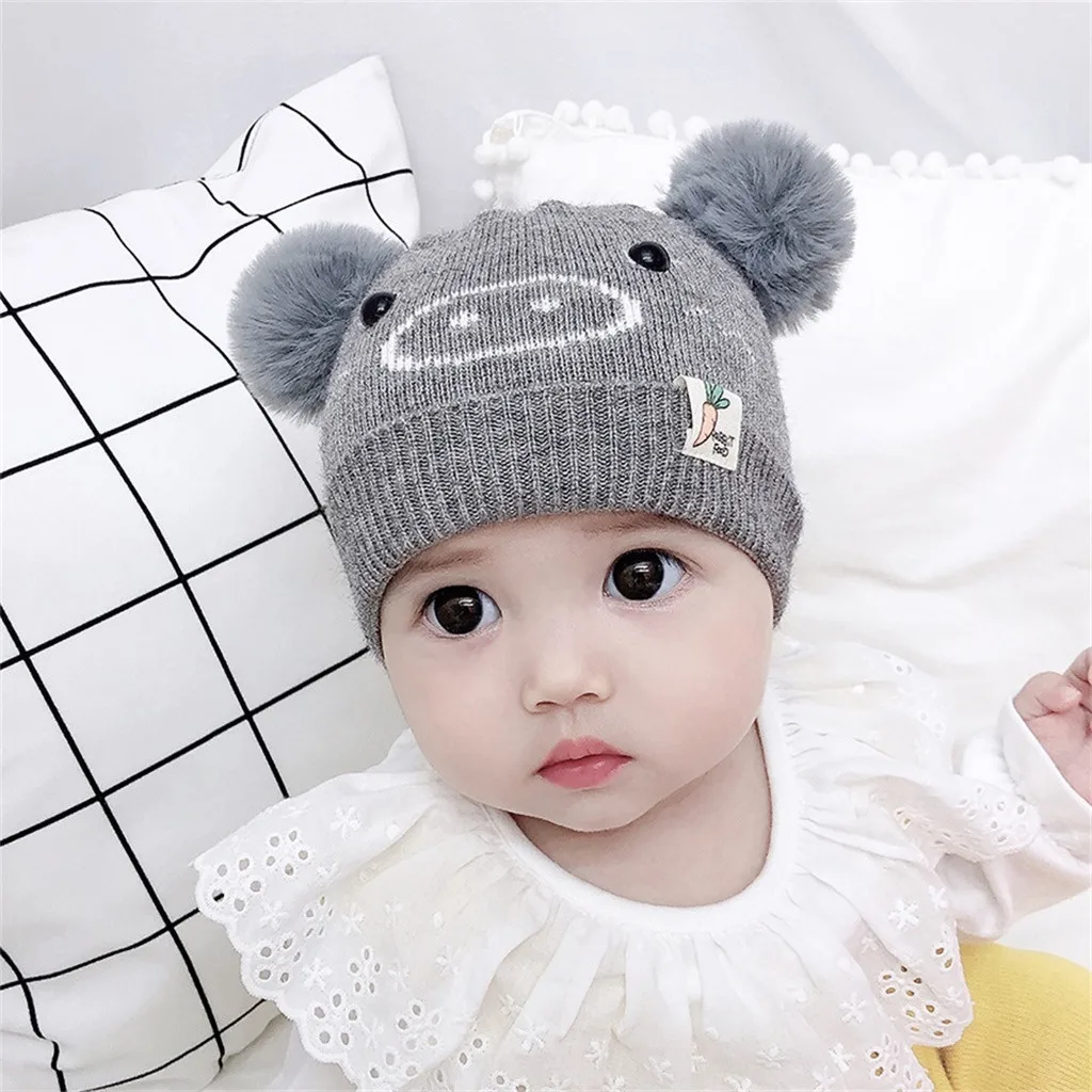 Baby ha tBaby шапка зимняя вязаная детская мультяшная Милая Детская Beanie Hat baby Witner шляпа для фотографирования новорожденных реквизит czapki dla dzieci