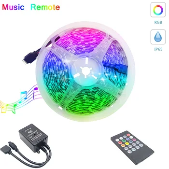 

Music LED Strip 5M SMD5050 Waterproof 60LEDs/M RGB Strips LED Strip Light+Music Sound Sensor IR Controller/24keys/44keys Tape