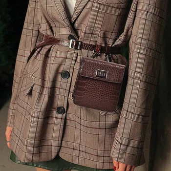 

New Crocodile Pattern Shoulder Messenger Bags Women Fashion Belt Bag Female Mini Waist Pack Designer Chest Waist Bags