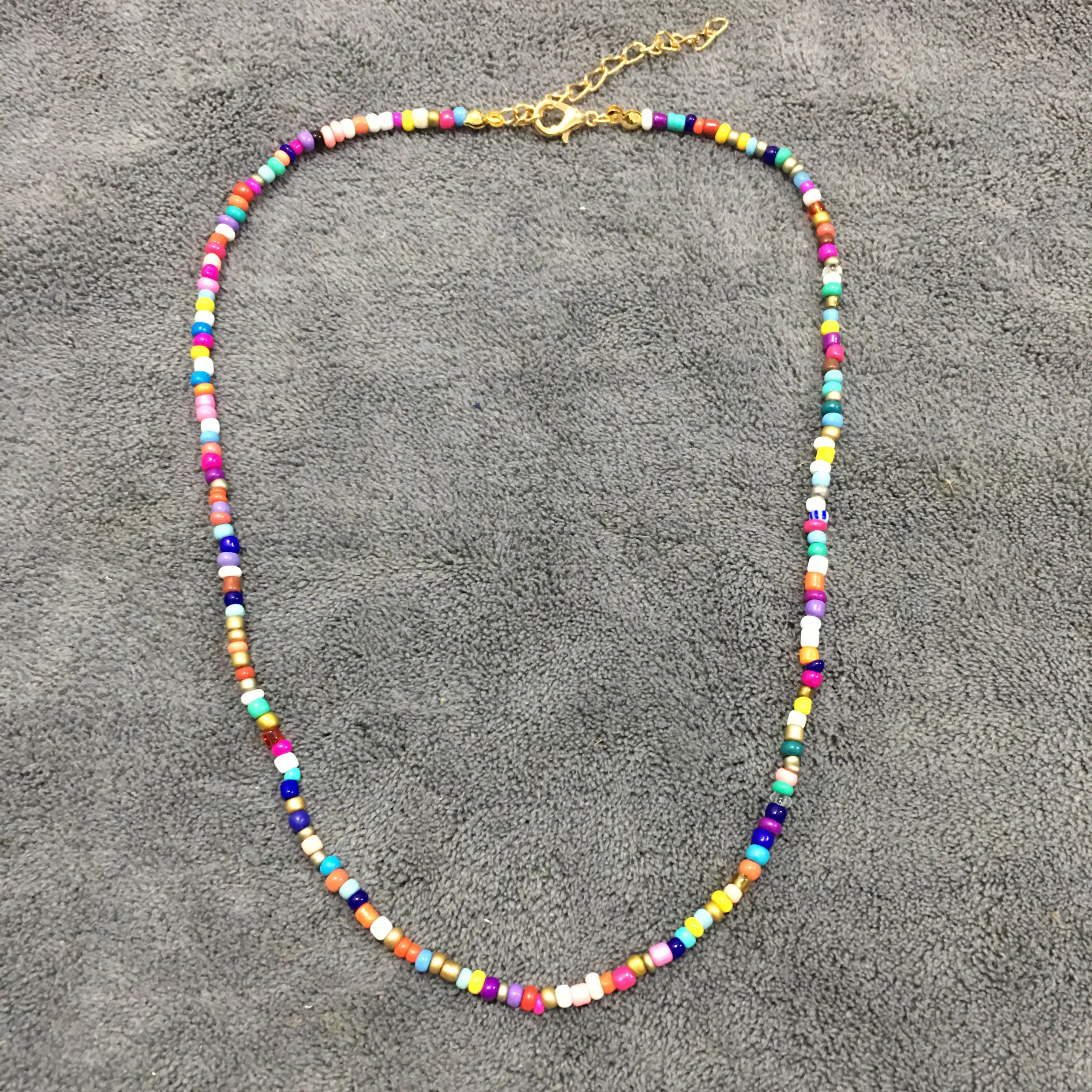 Простое Семя Ожерелье из бусин женщин струна из бисера Короткое ожерелье ювелирные изделия 16 дюймов Чокеры ожерелье подарок