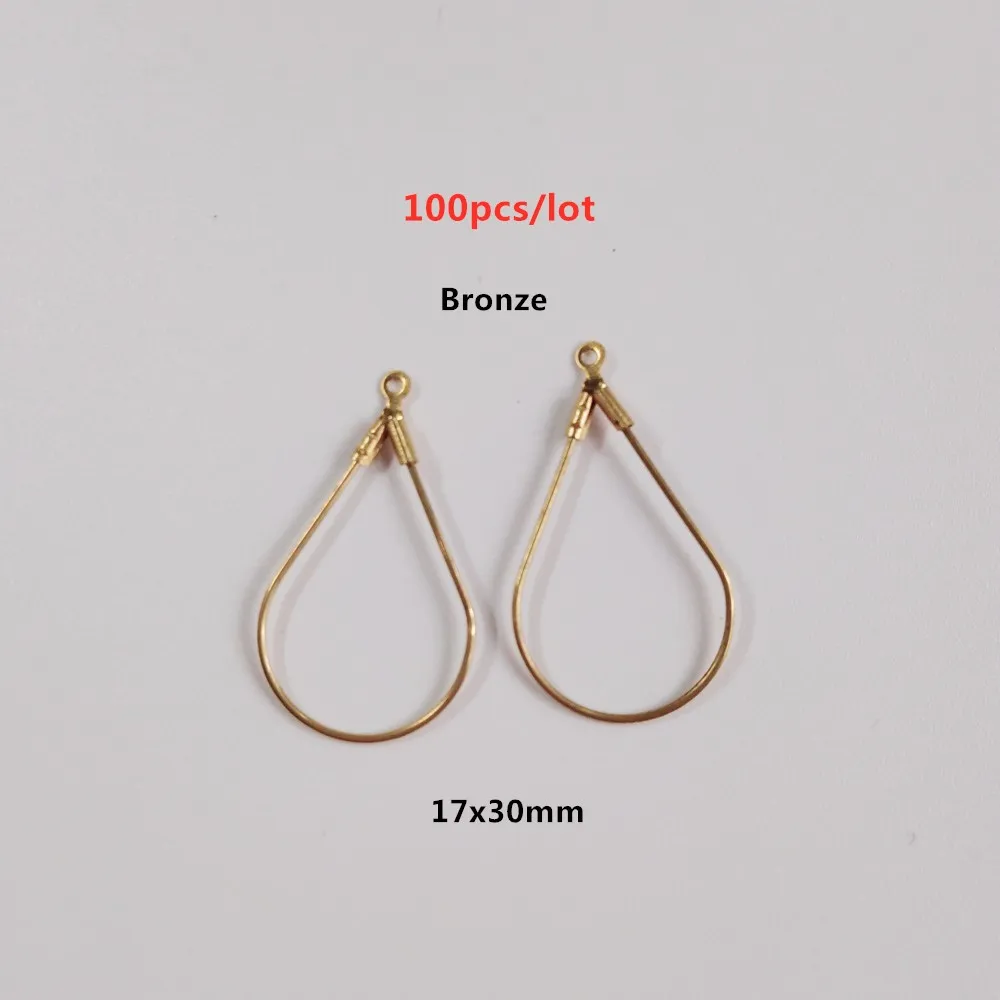100pcs---Bronze Горячая Металлическая простая форма серьга геометрической формы для женщин, серьги ручной работы, амулеты Diy, аксессуары для изготовления ювелирных изделий - Окраска металла: 100pcs---Bronze